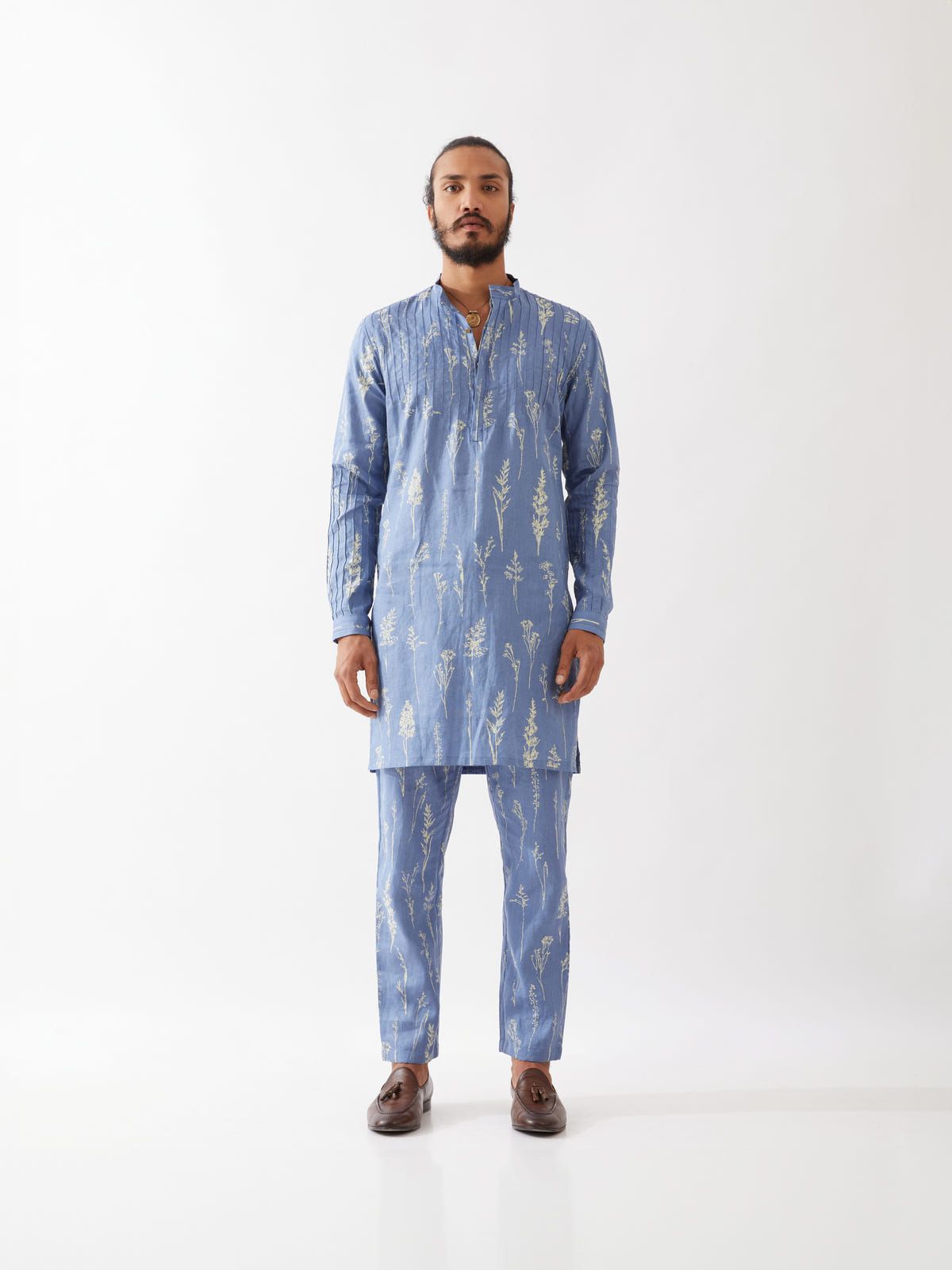 DECLAN BOTANICA KURTA SET - BLUE - image 2