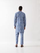 DECLAN BOTANICA KURTA SET - BLUE view 4