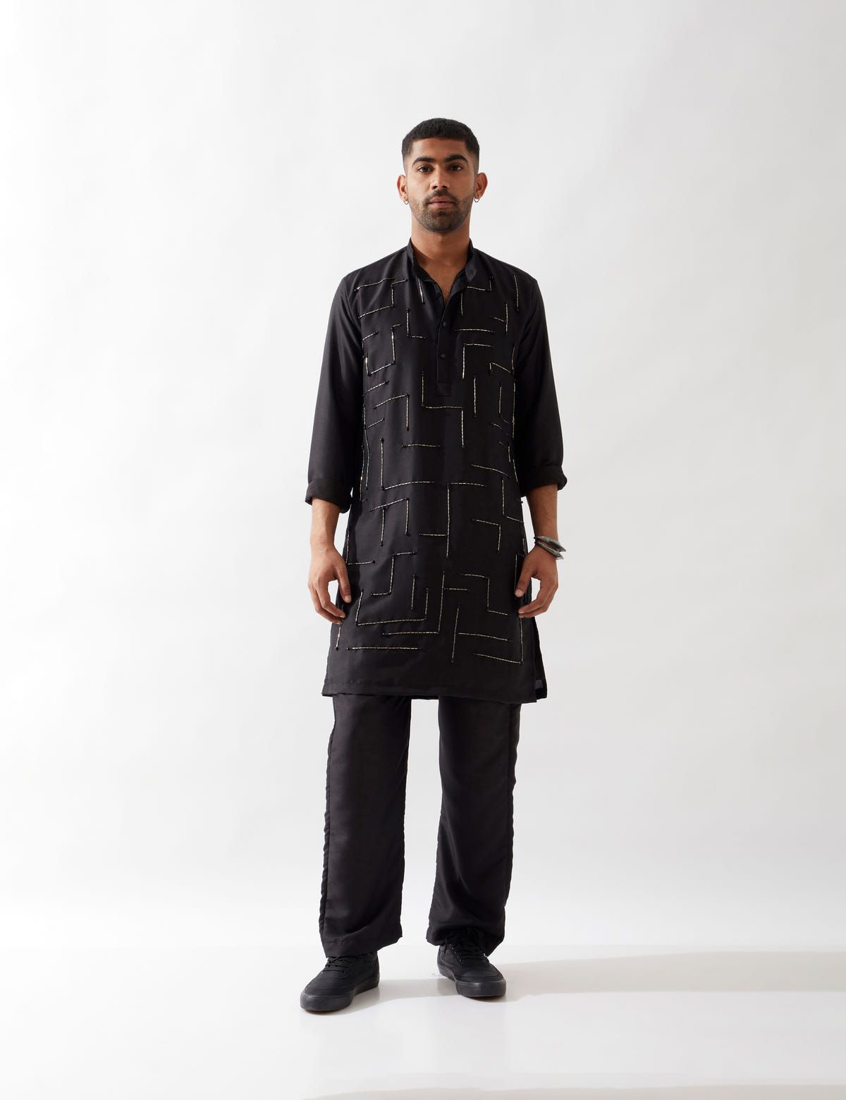 NOAH KURTA SET - BLACK - image 1