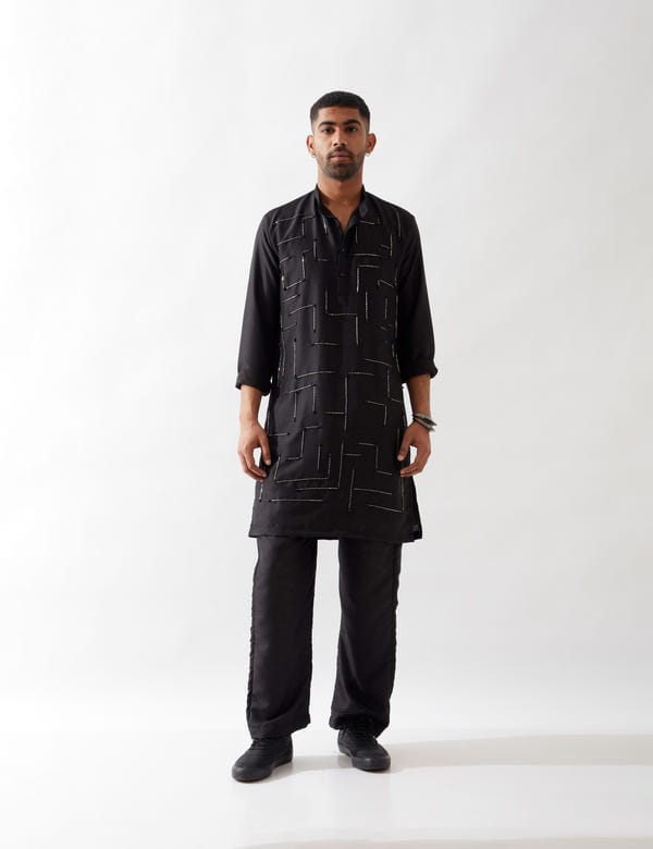 SON OF A NOBLE - SNOB — NOAH KURTA SET - BLACK