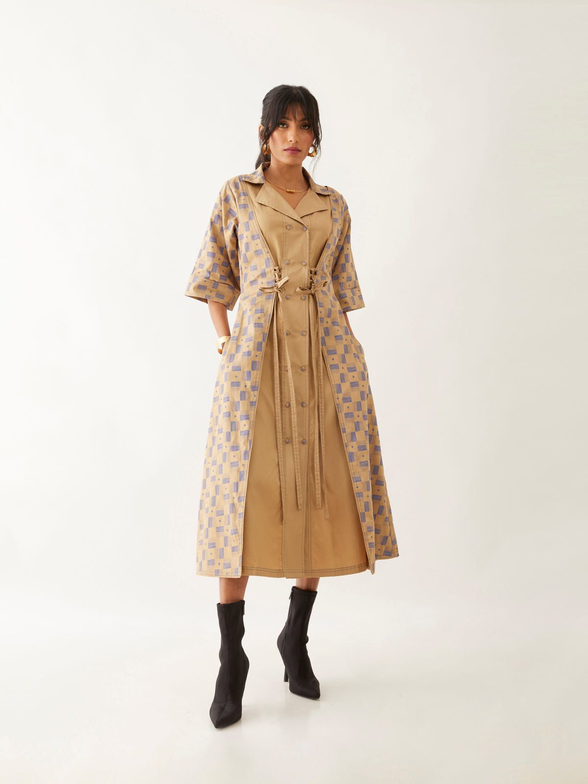 LEAH DRESS - SAND - image 1