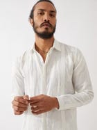 JOUNAH BLOCKS KURTA - WHITE view 1