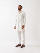 JOUNAH BLOCKS KURTA - WHITE view 6