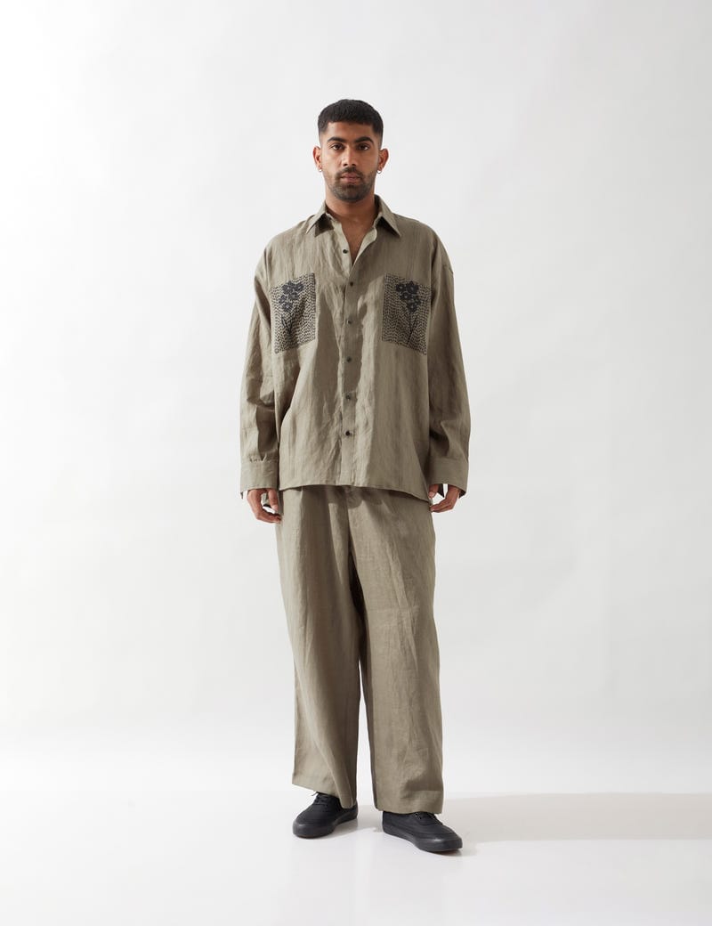 BLAISE FARM SHIRT- OLIVE