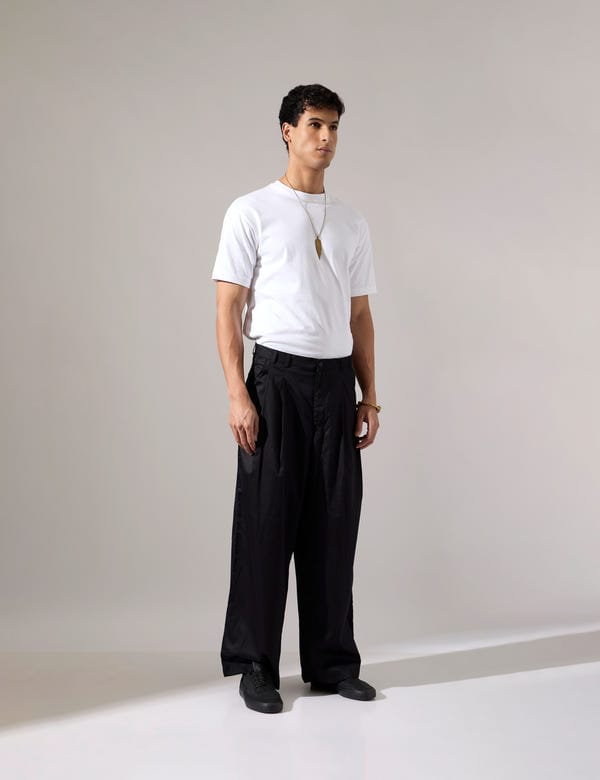 SON OF A NOBLE - SNOB — Jep Pleated Baggy Pant - Black