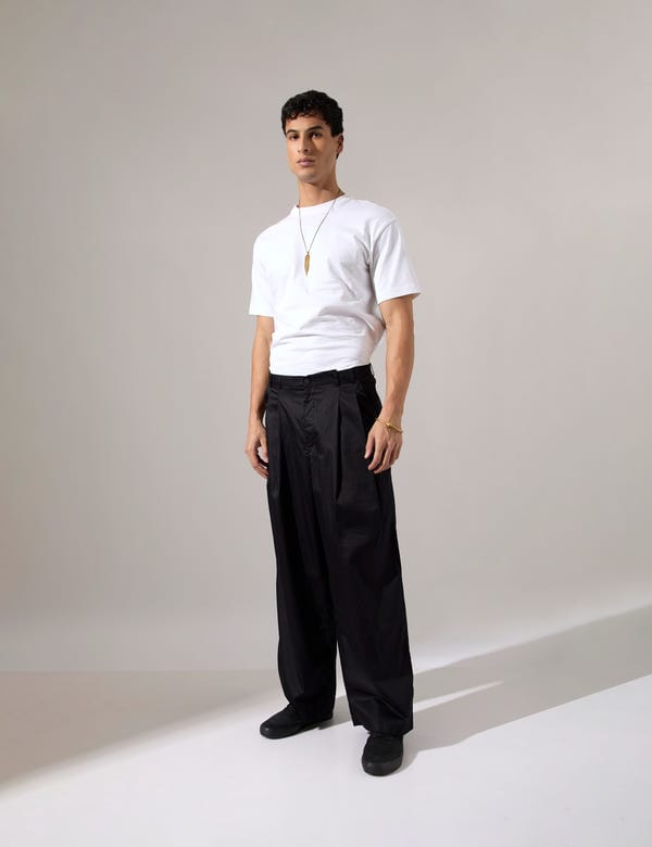 SON OF A NOBLE - SNOB — Jep Pleated Baggy Pant - Black