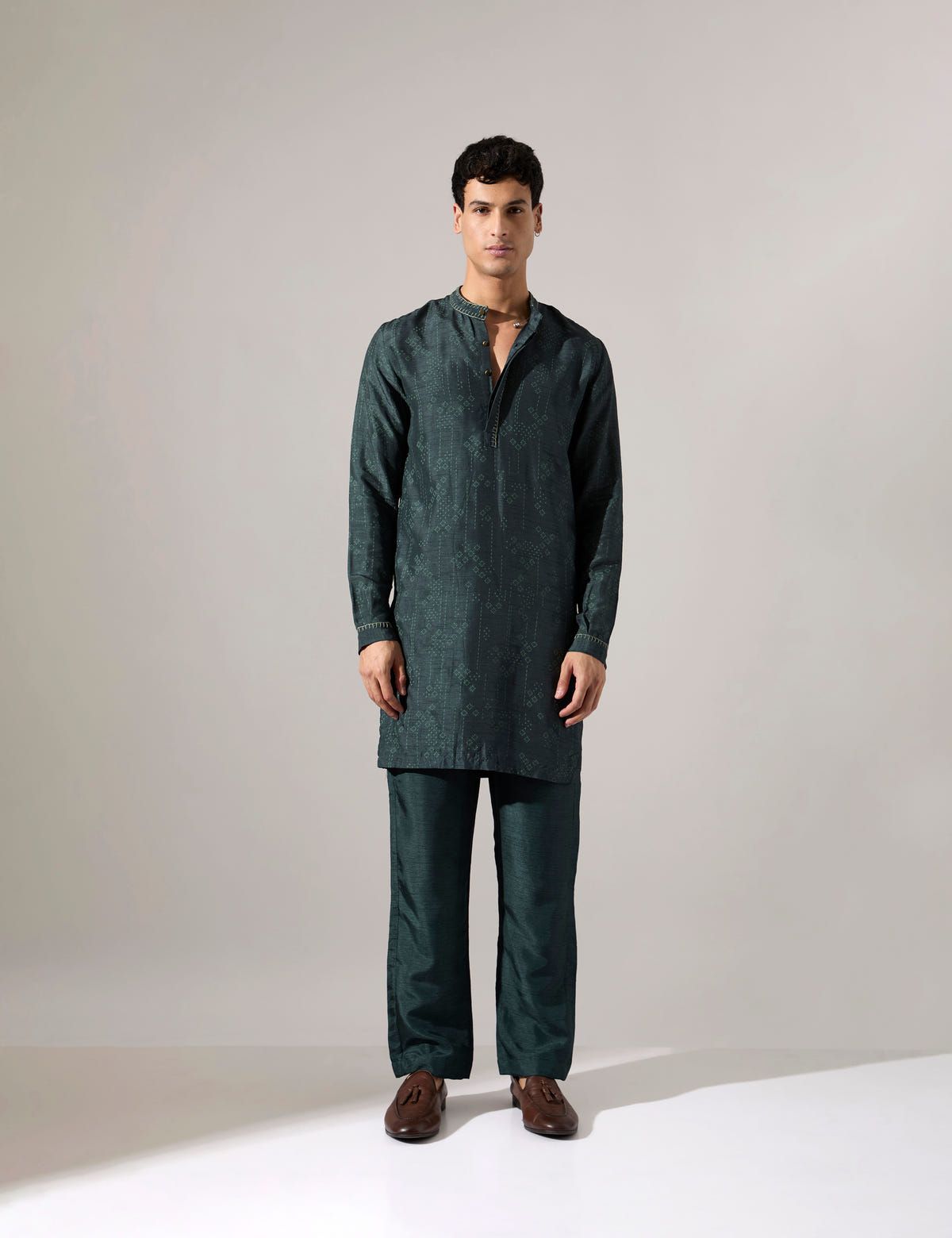 Arham Plus Minus Kurta Set - Forest - image 2