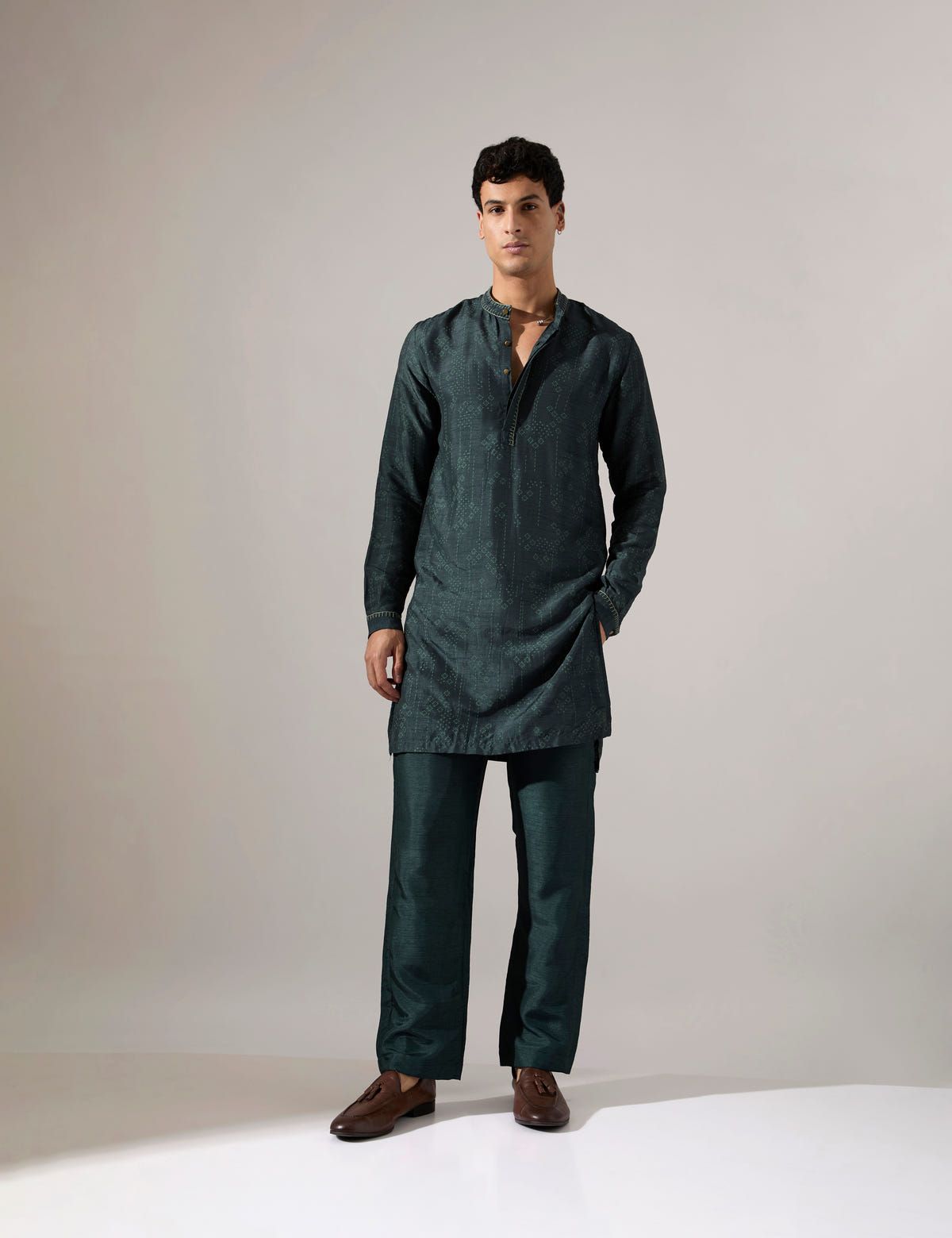 Arham Plus Minus Kurta Set - Forest - image 3