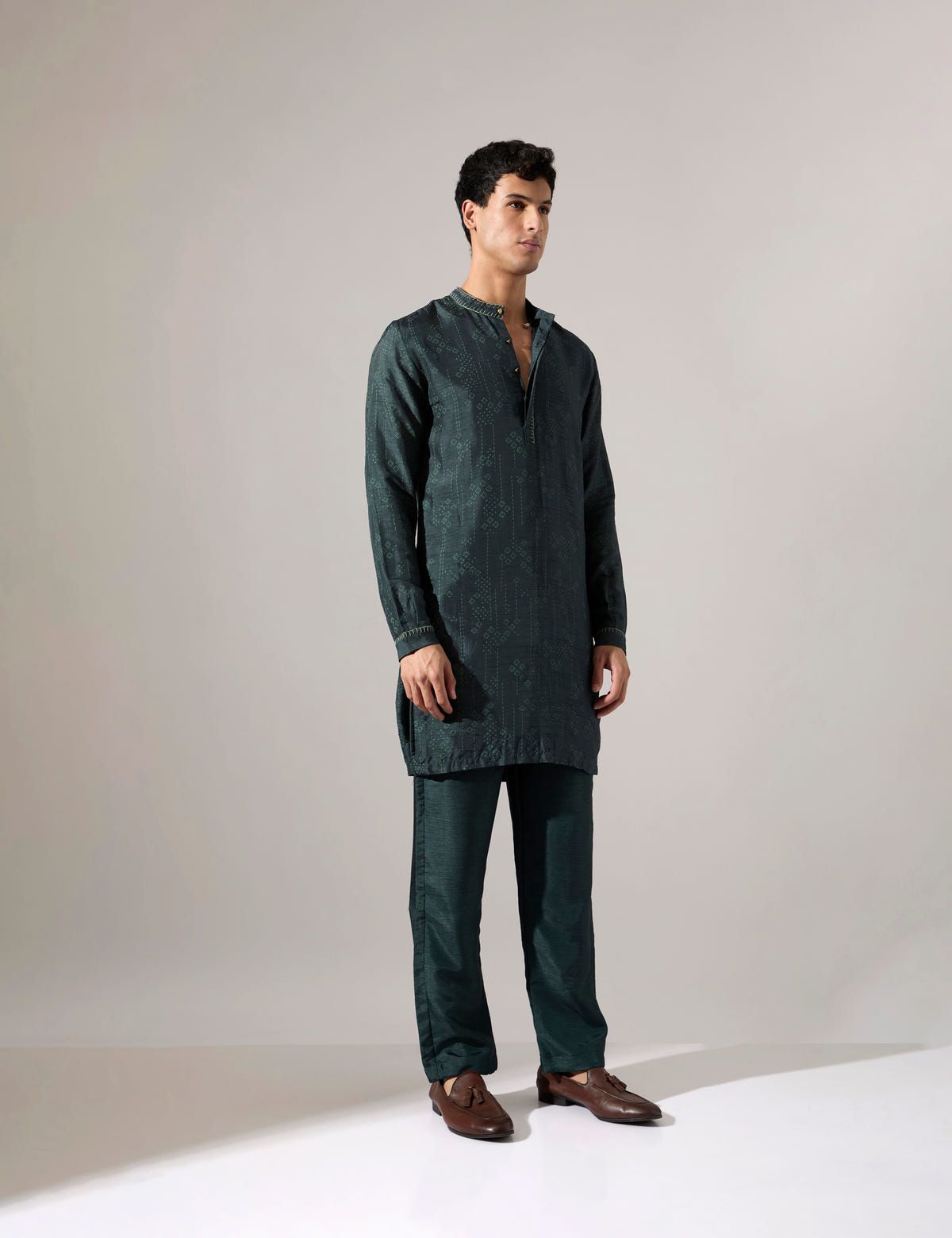 Arham Plus Minus Kurta Set - Forest - image 4