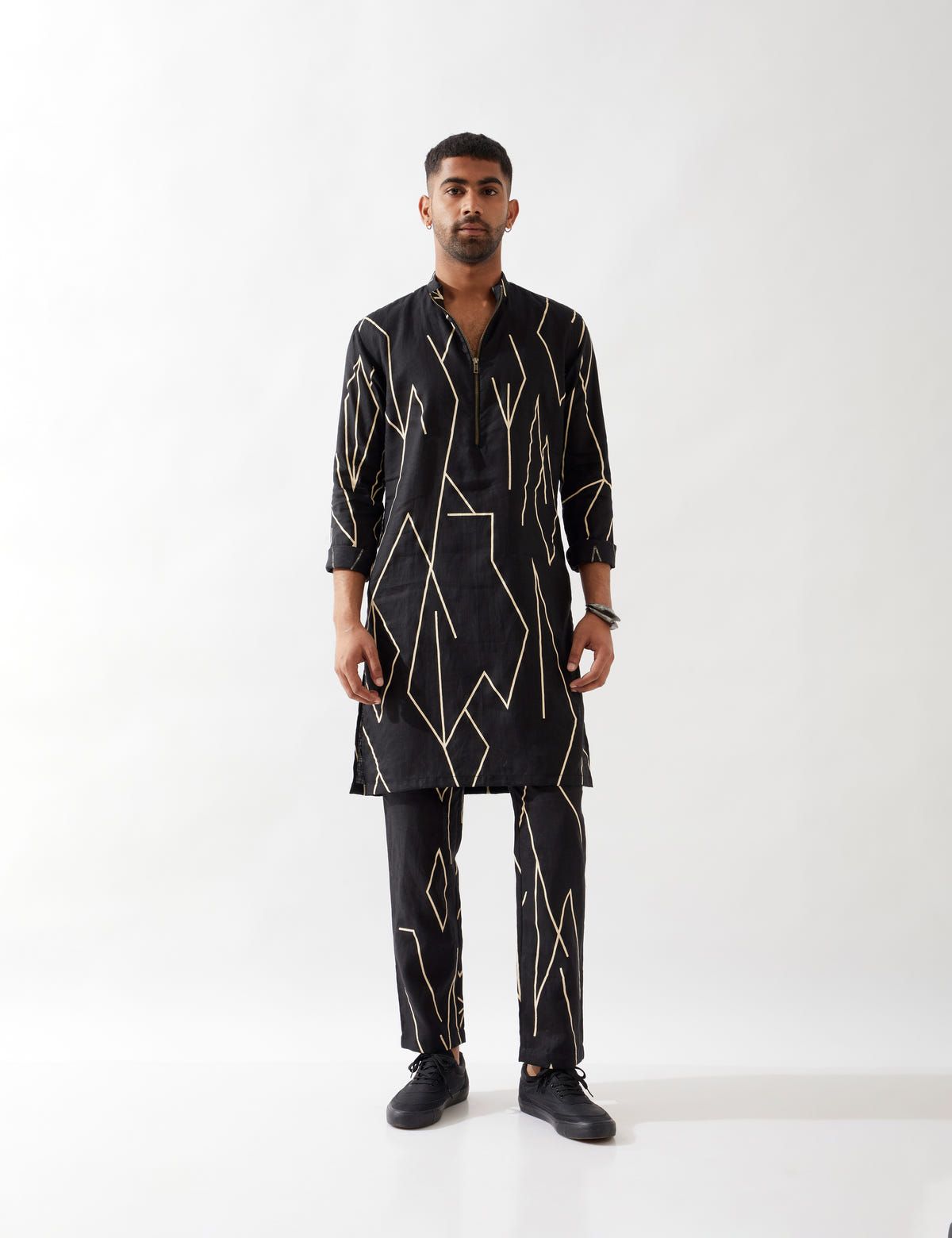 RORY METAL KURTA - BLACK - image 1