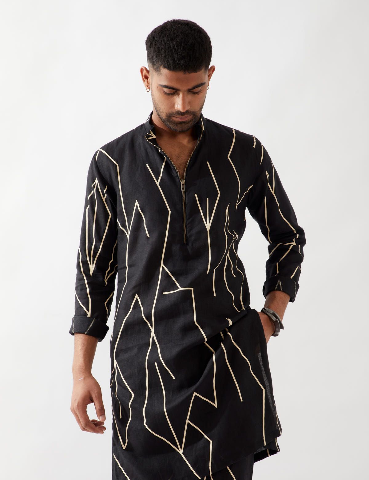 RORY METAL KURTA - BLACK - image 2