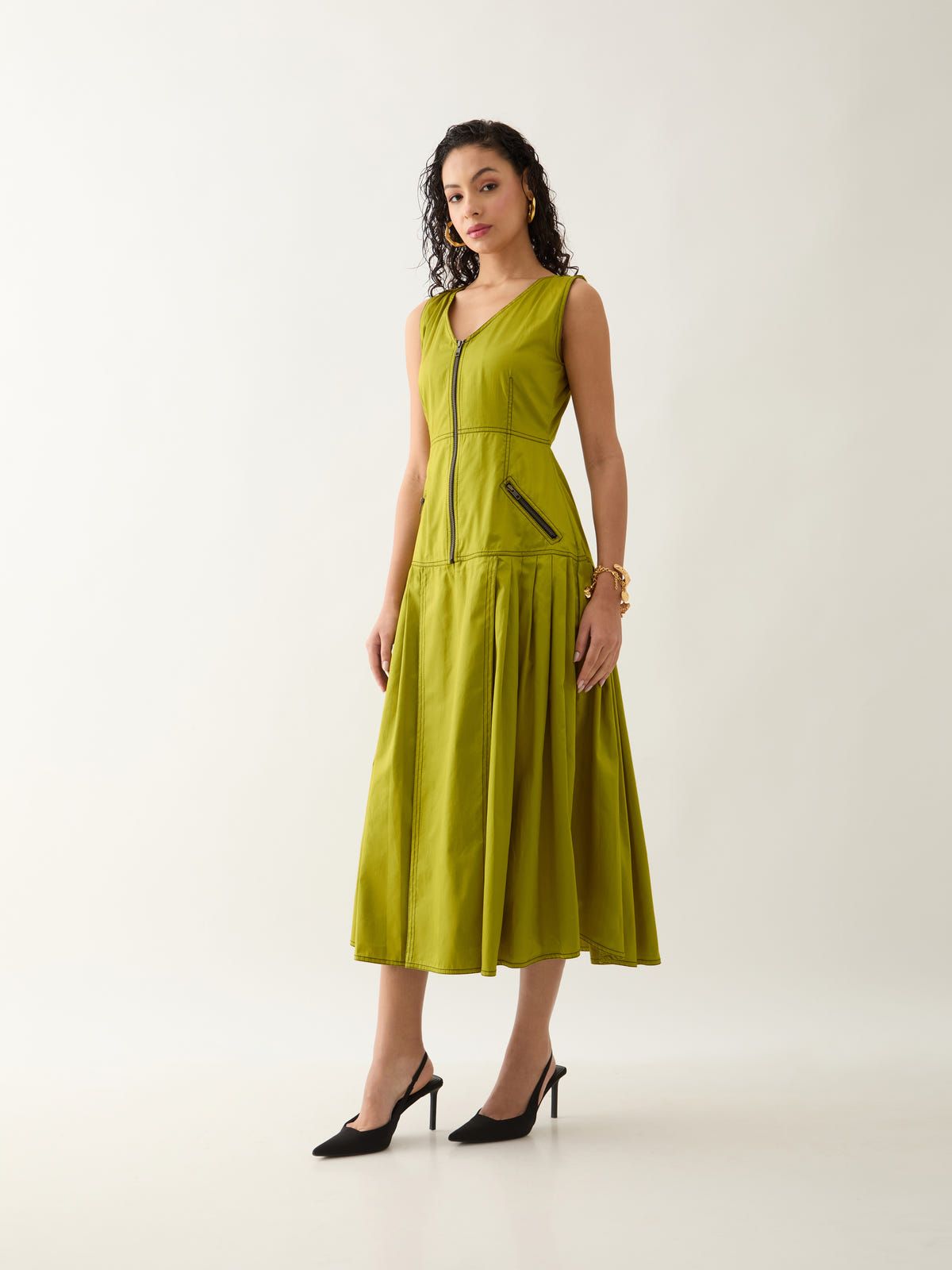 DELLA DRESS - LEAF - image 2
