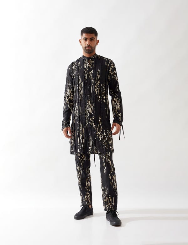 SON OF A NOBLE - SNOB — COLTON BRICKS KURTA SET - BLACK