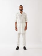 JENSON WINDOW CHECK KURTA  - WHITE view 2