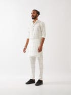 JENSON WINDOW CHECK KURTA  - WHITE view 4