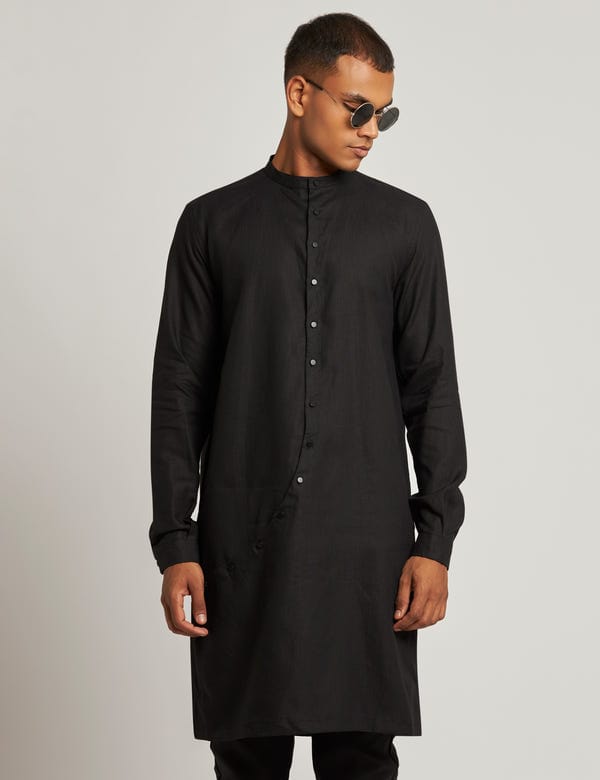 SON OF A NOBLE - SNOB — SIWAN KURTA - BLACK