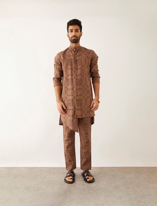 SON OF A NOBLE - SNOB — SIMO BALANCE KURTA - BROWN