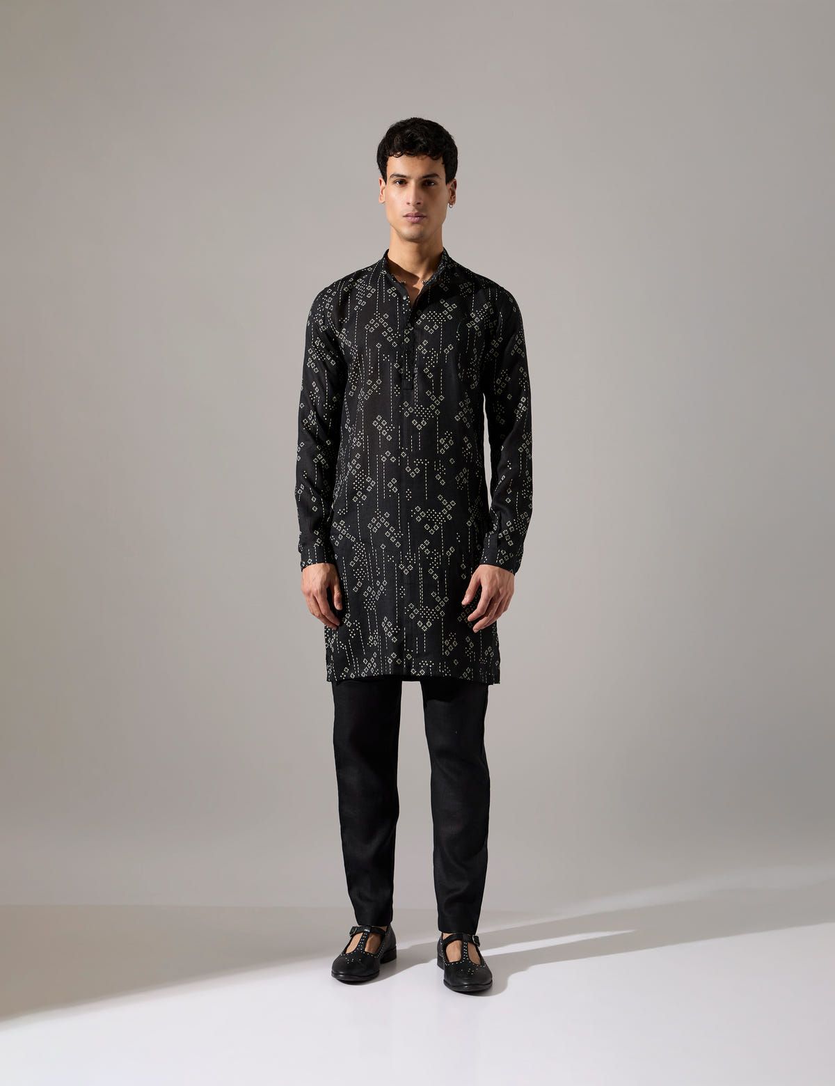 Elliot Plus Minus Kurta Set - Black - image 1