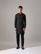 Elliot Plus Minus Kurta Set - Black view 1