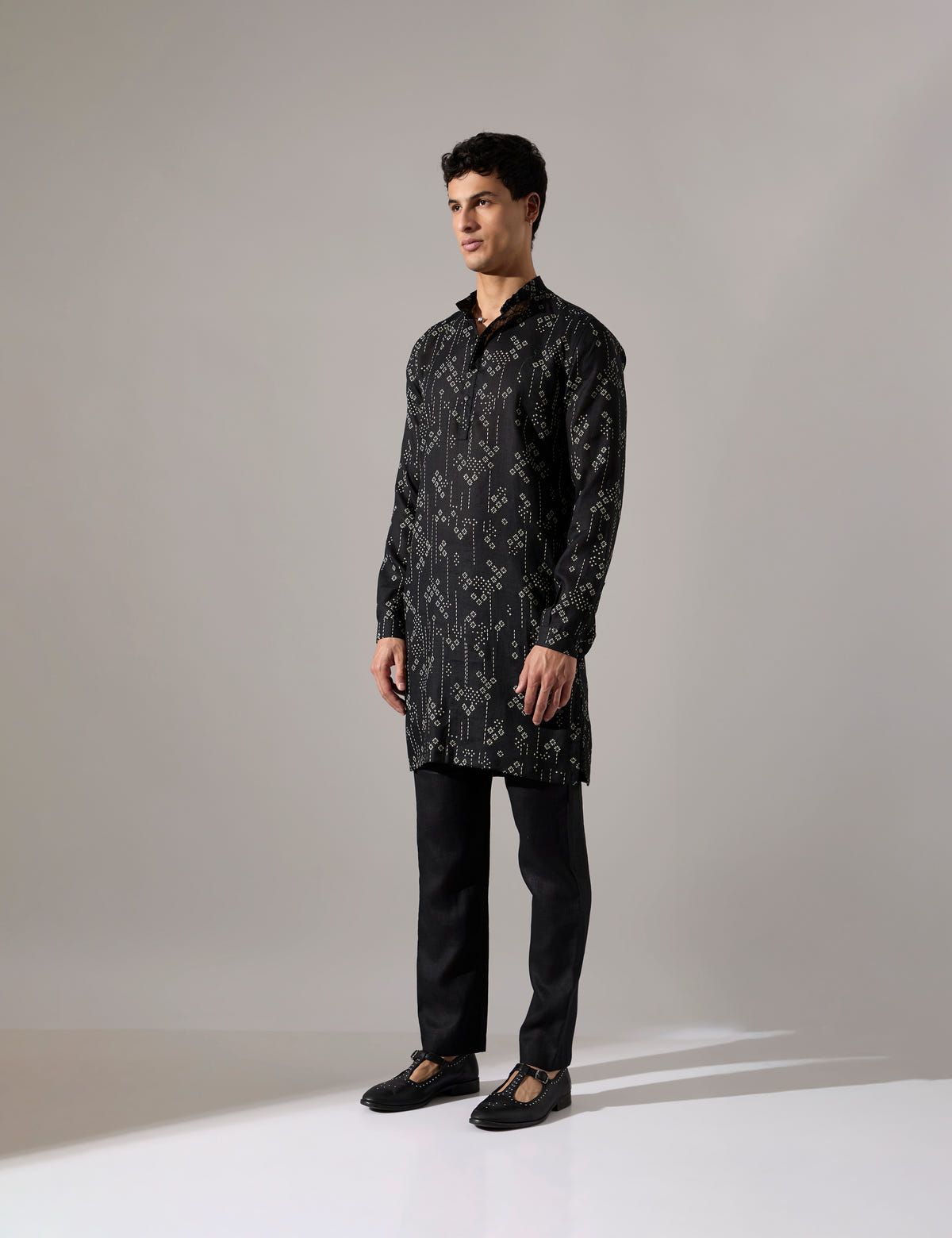 Elliot Plus Minus Kurta Set - Black - image 3