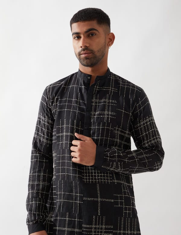 SON OF A NOBLE - SNOB — LUCAS KURTA SET - BLACK