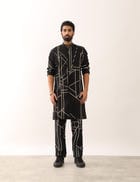 AADI GLASS KURTA - BLACK view 2