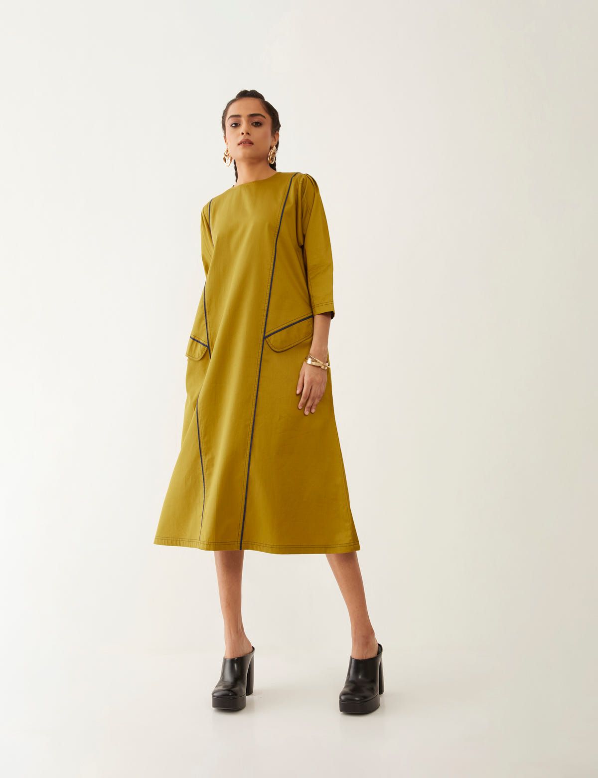 MARTHA DRESS - GOLD - image 1
