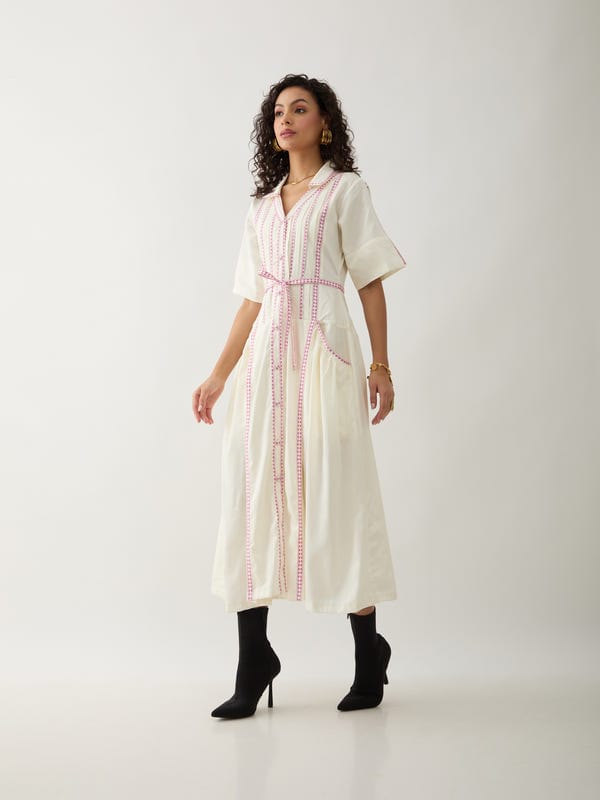 SON OF A NOBLE - SNOB — MORRIS DRESS - OFF WHITE