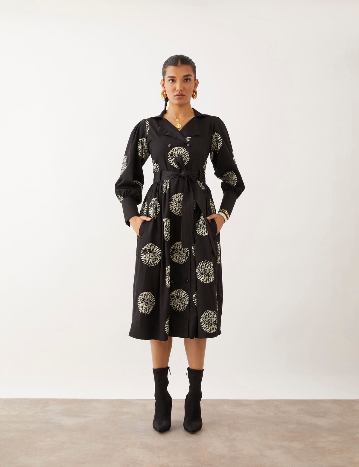 MILORI DRESS - BLACK RIPPLE - image 2