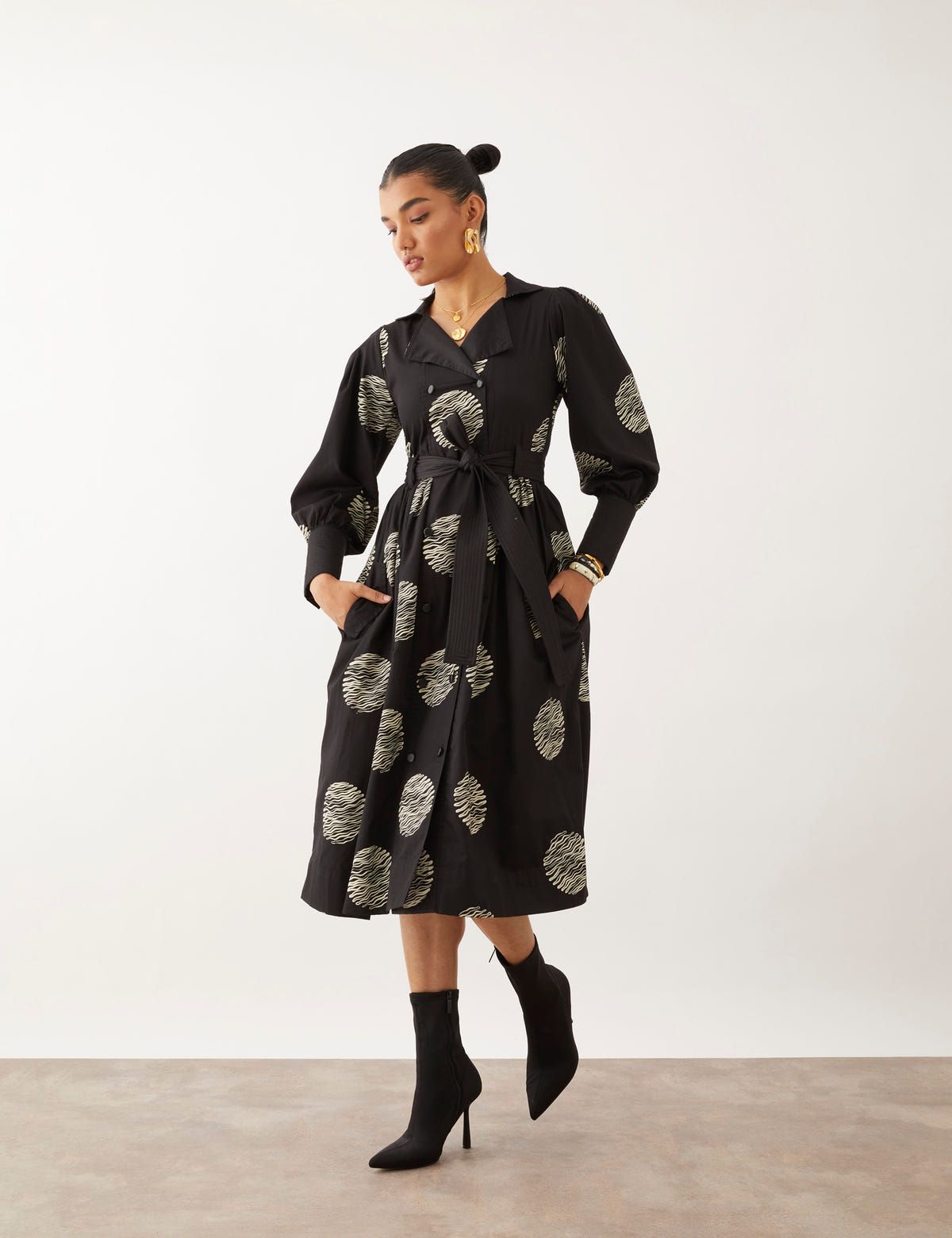 MILORI DRESS - BLACK RIPPLE - image 5