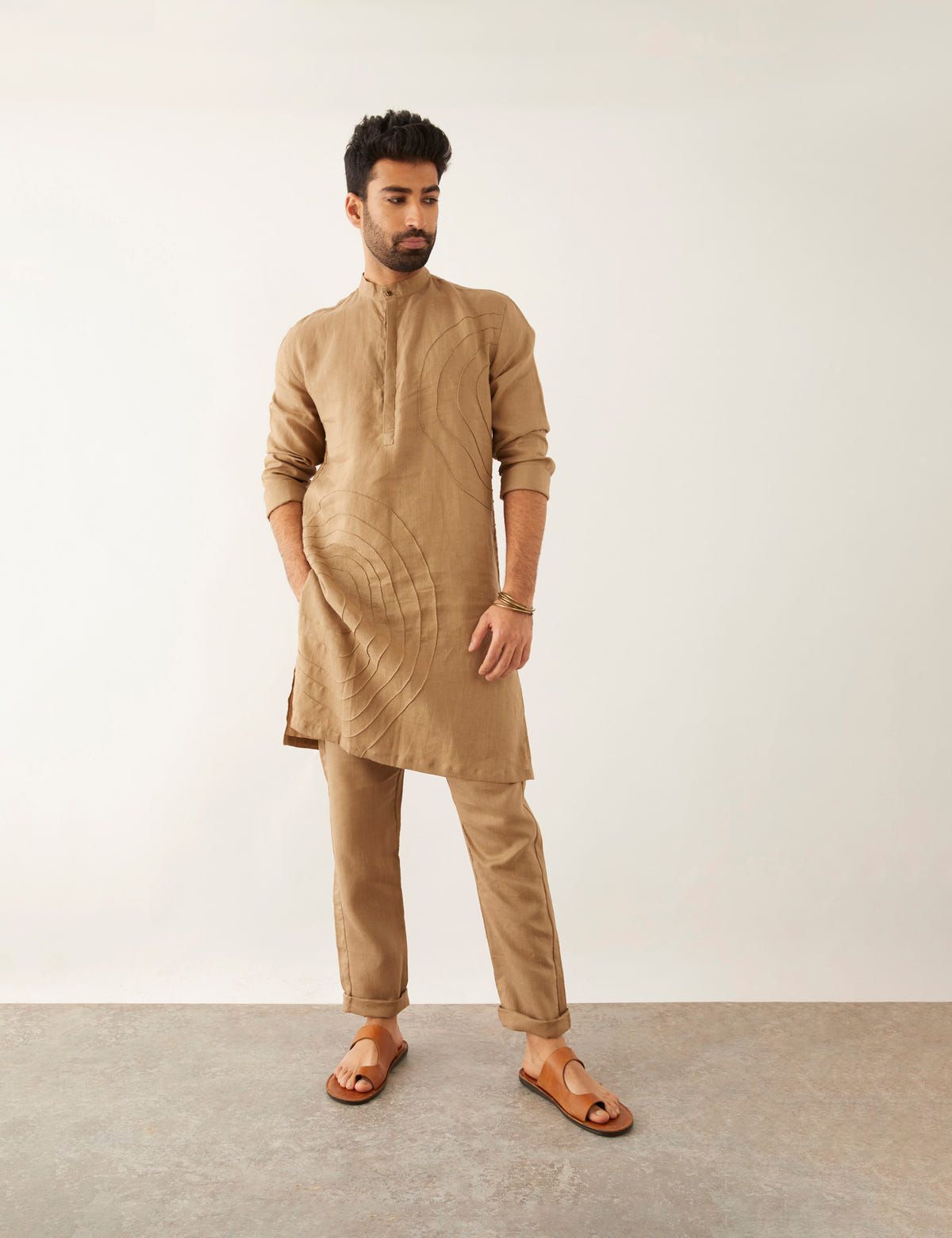 FEZ KURTA SET - KHAKI - image 5