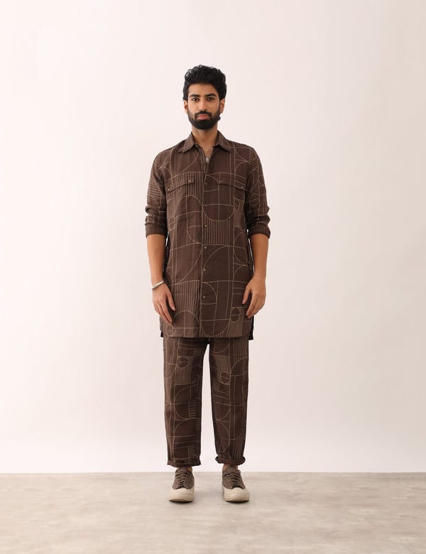 SON OF A NOBLE - SNOB — KARAN GATSBY SHIRT - BROWN