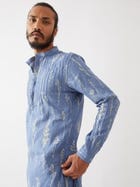 DECLAN BOTANICA KURTA  - BLUE view 6