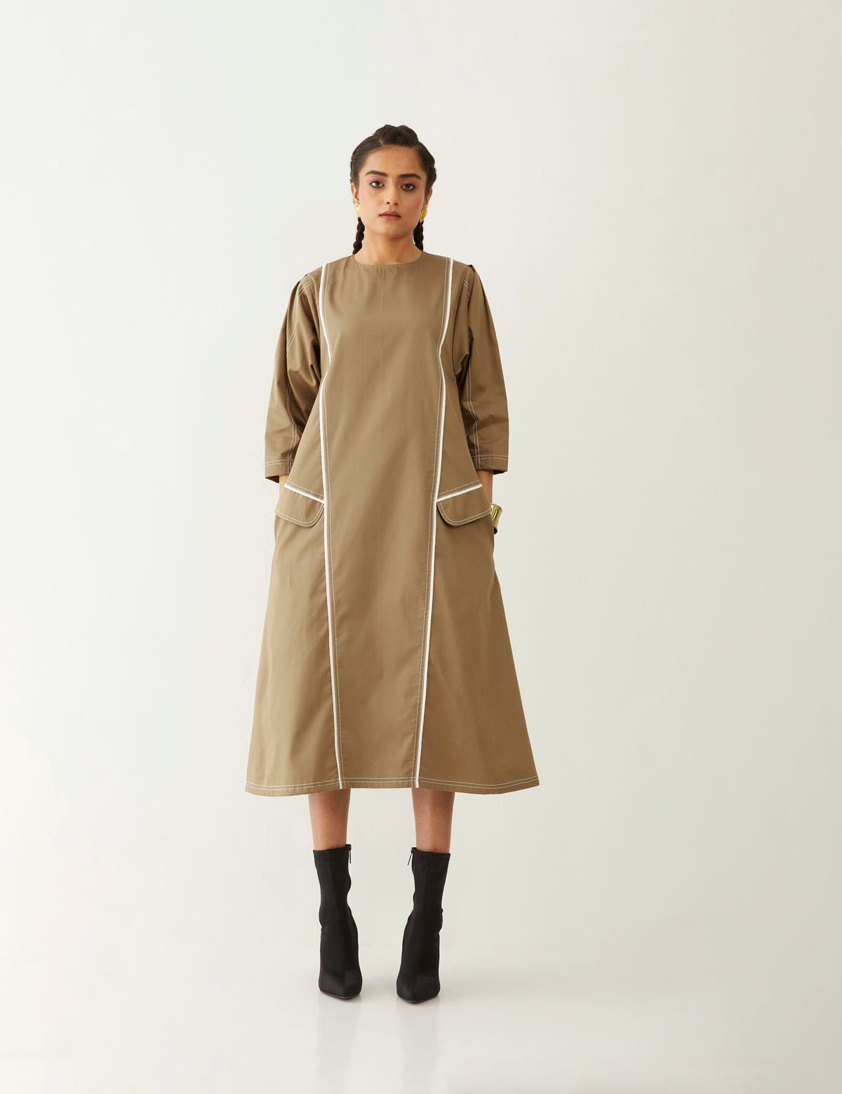 MARTHA DRESS - MUSHROOM - image 1