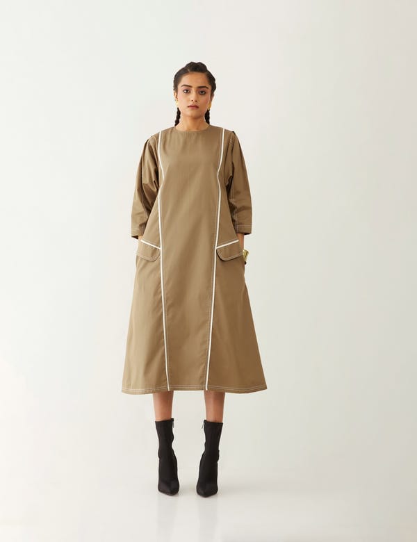 SON OF A NOBLE - SNOB — MARTHA DRESS - MUSHROOM