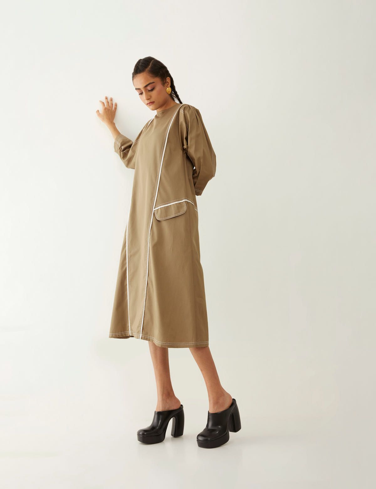 MARTHA DRESS - MUSHROOM - image 2