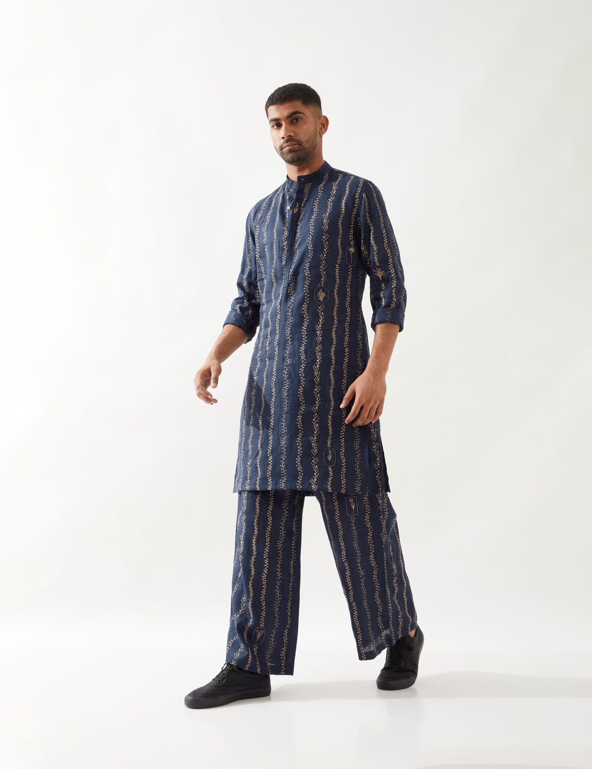 KEVIN VINE KURTA SET - NAVY - image 2