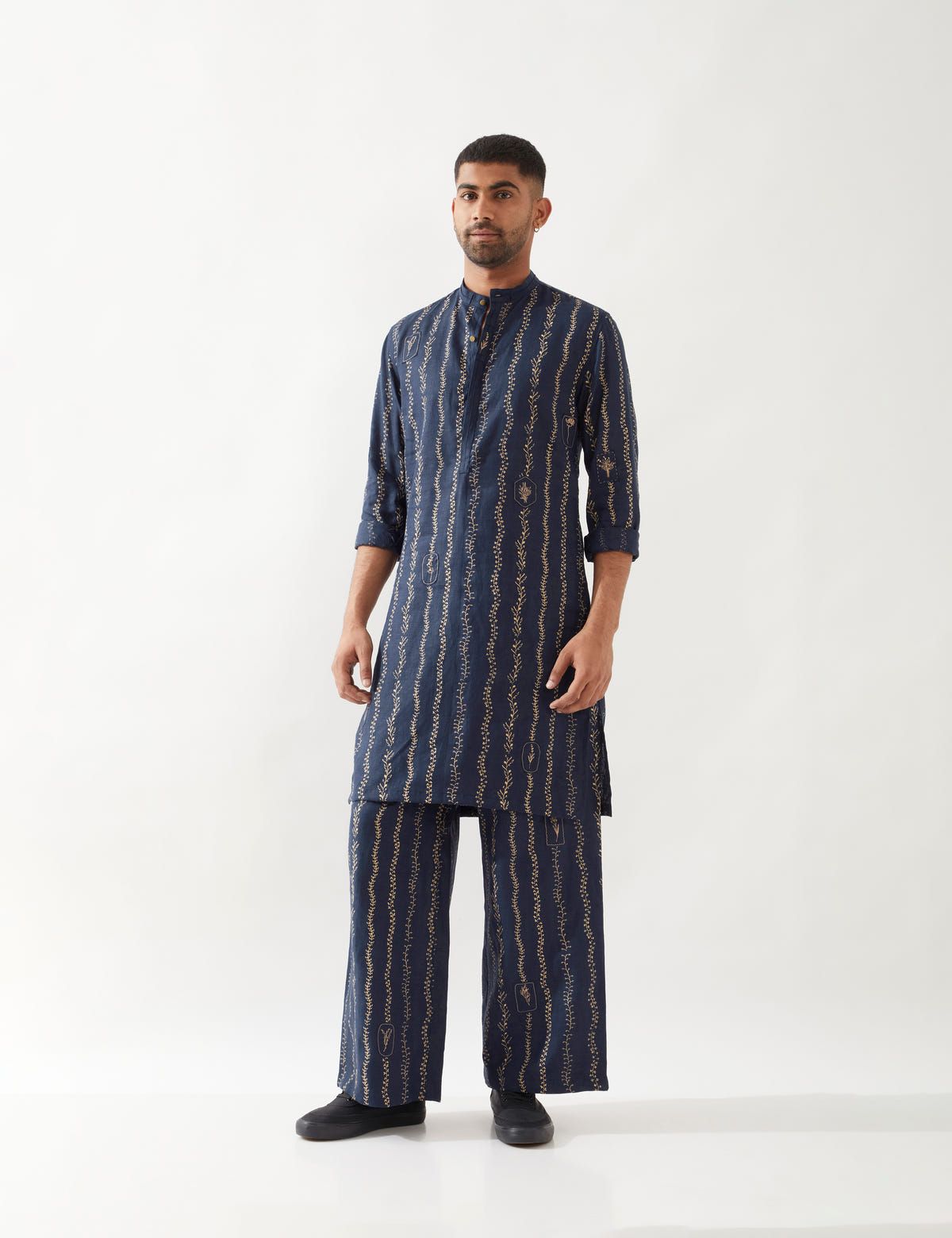 KEVIN VINE KURTA SET - NAVY - image 3