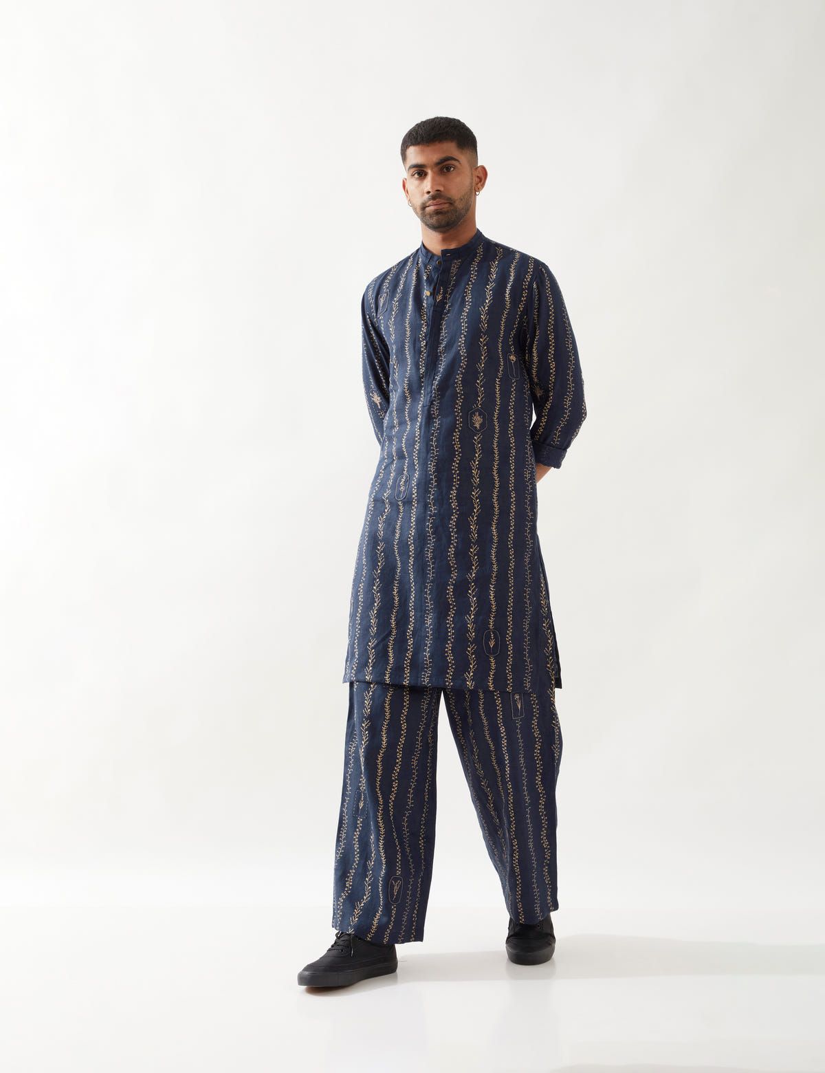 KEVIN VINE KURTA SET - NAVY - image 5