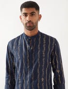 KEVIN VINE KURTA SET - NAVY view 7