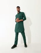 JENO METAL COMBO KURTA SET- GREEN view 1
