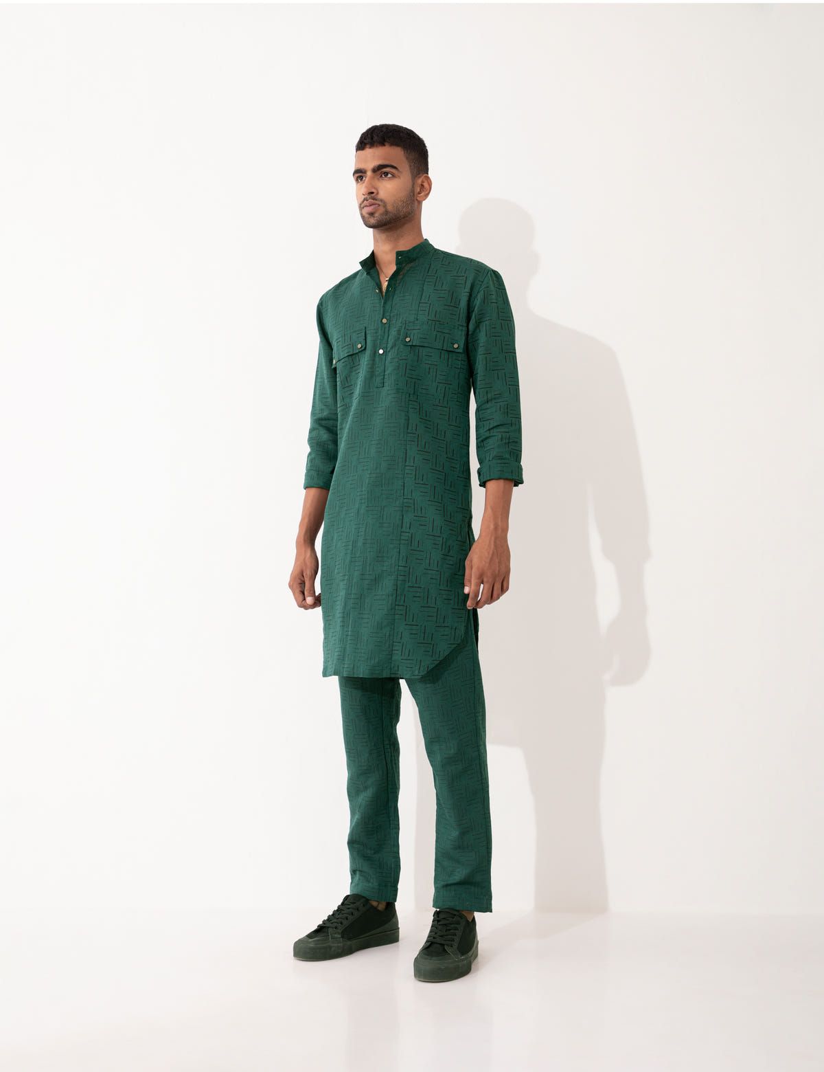 JENO METAL COMBO KURTA SET- GREEN - image 3