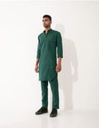 JENO METAL COMBO KURTA SET- GREEN view 3