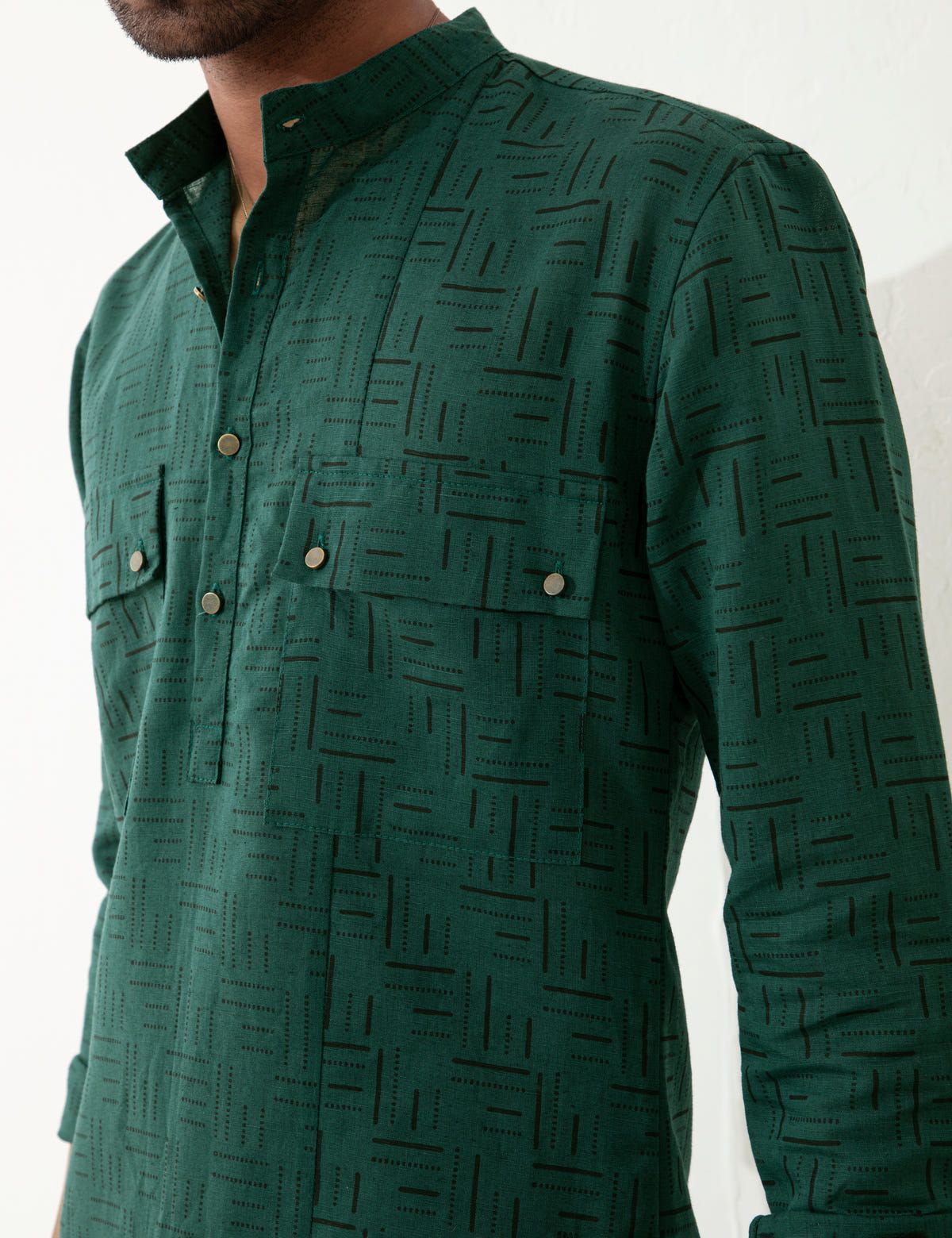 JENO METAL COMBO KURTA SET- GREEN - image 6