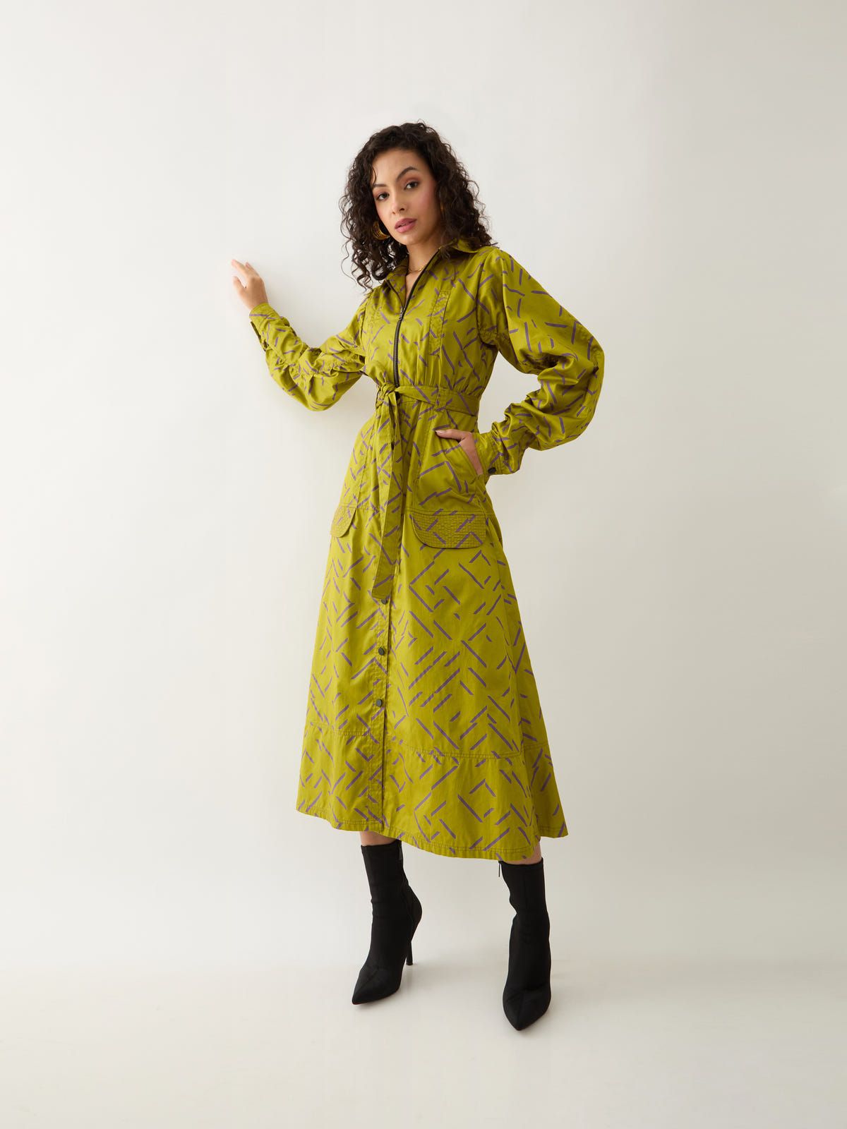 ANIKA DRESS - LEAF - image 2