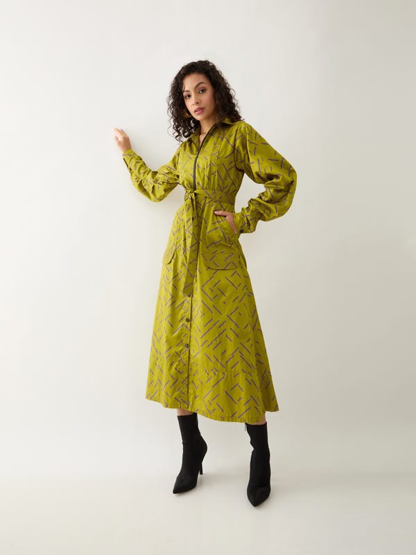 SON OF A NOBLE - SNOB — ANIKA DRESS - LEAF