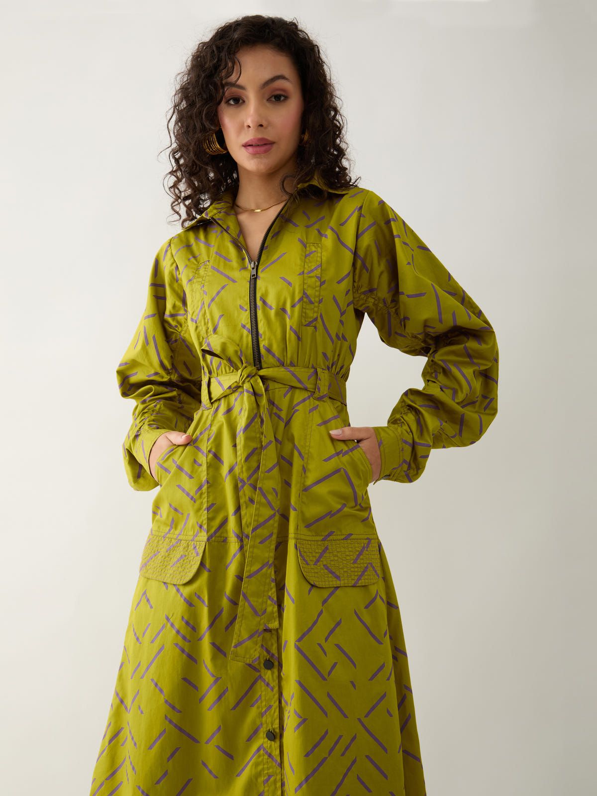ANIKA DRESS - LEAF - image 4