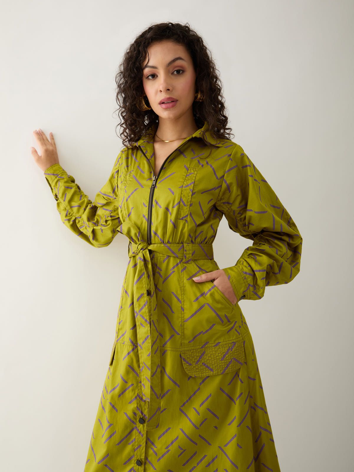 ANIKA DRESS - LEAF - image 5
