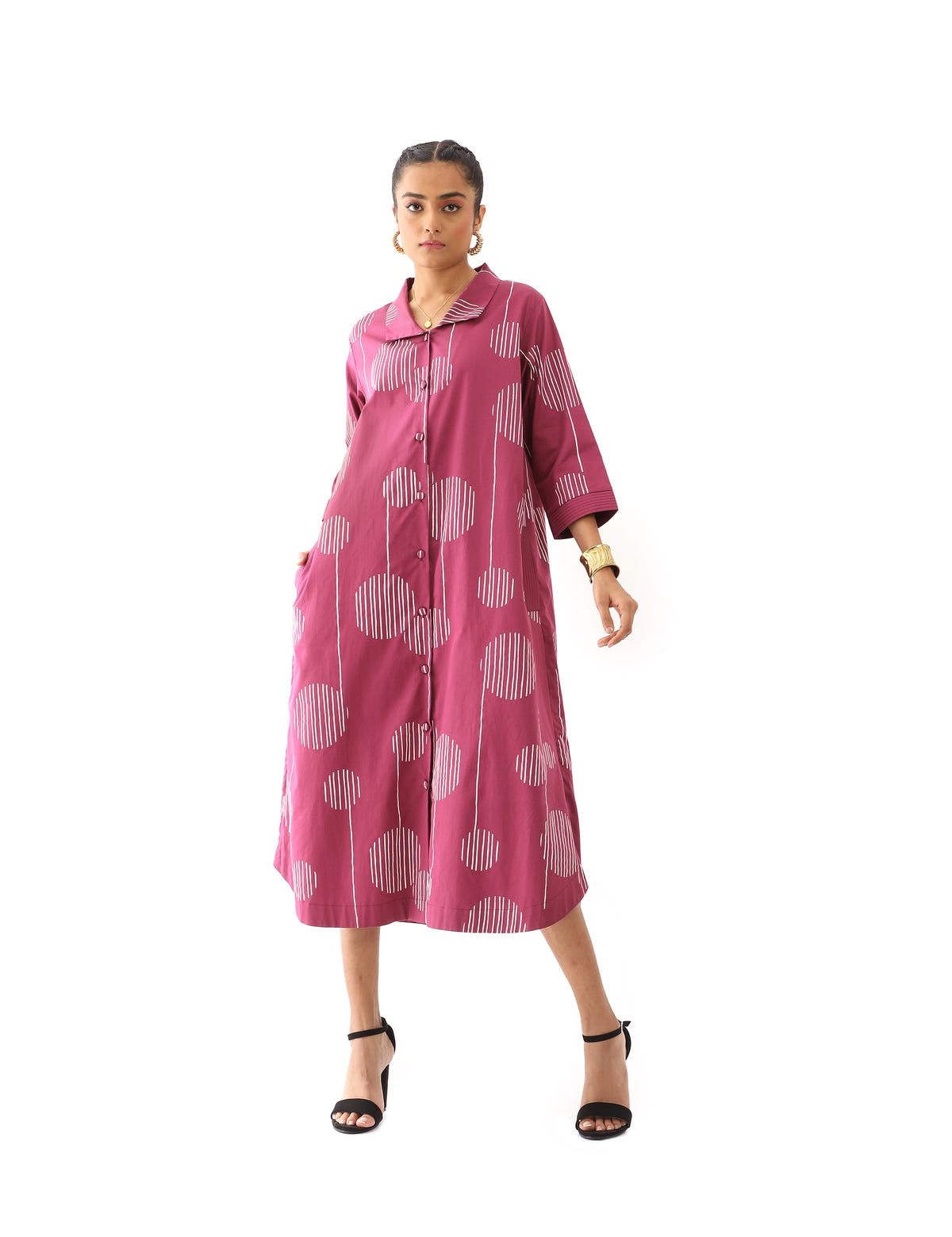 NINA DRESS - PLUM - image 2