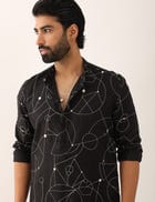 KRISH COSMOS KURTA SET - BLACK view 3